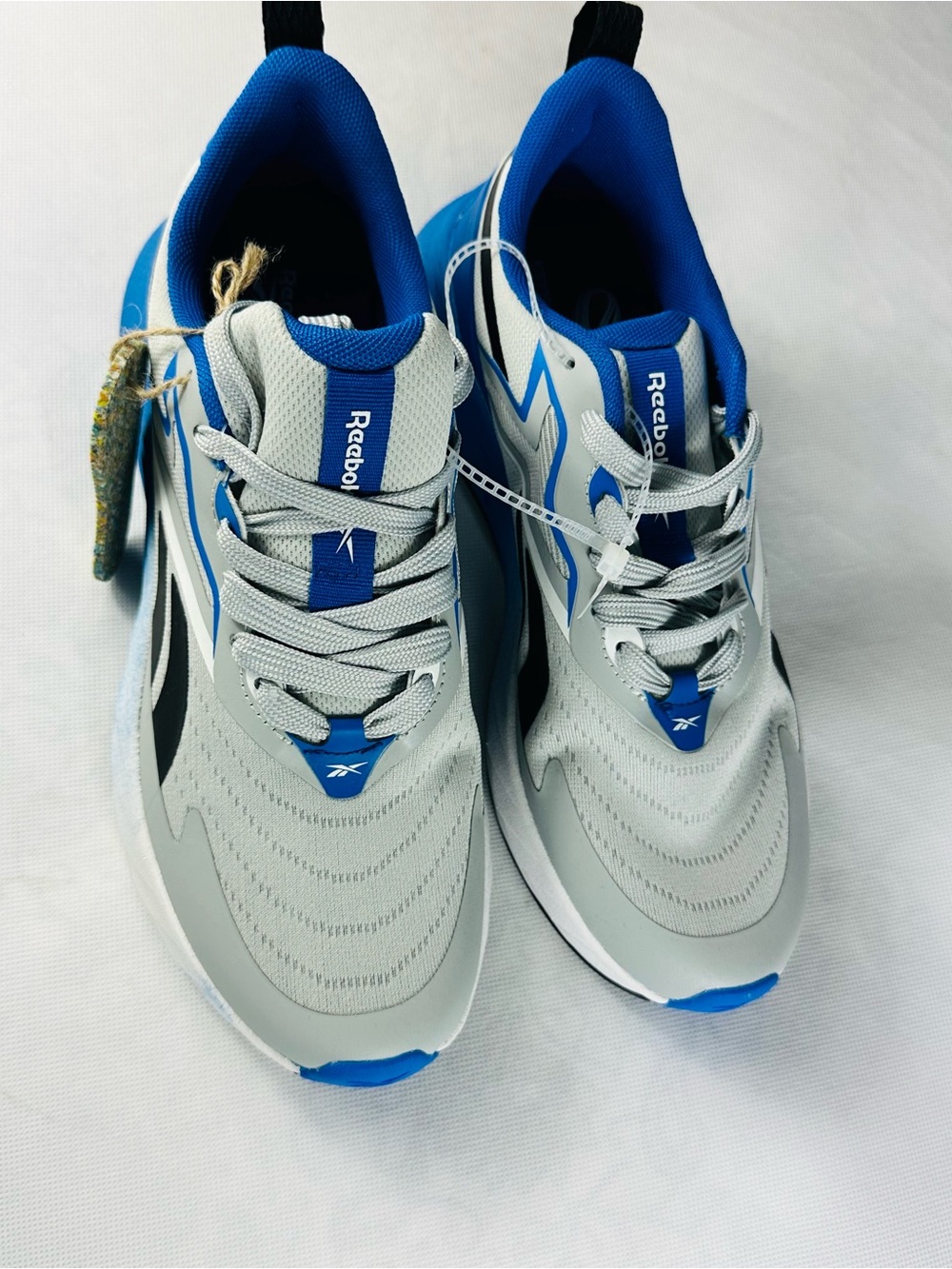 Reebox Men's Light Gray and Blue Athletic Running Shoes - Picture 7 of 11